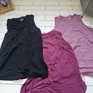 Women's Sleeveless Tops - Black, Burgundy, and Pink